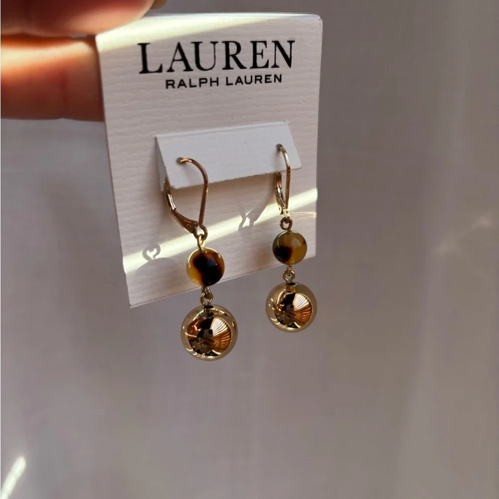 Lauren Ralph Lauren Gold Drop Earrings - Picture 1 of 2